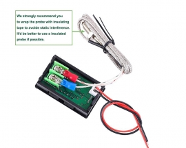 12V Red Fahrenheit Digital Temperature Meter -76F~999F LED Display with Industrial Grade 0.5m K-Type Thermocouple Temperature Sensor M6